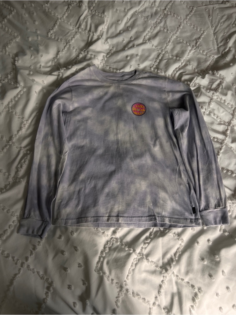 Vans Off The Wall Pastel Purple Tie-Dye Long Sleeve Kids Medium